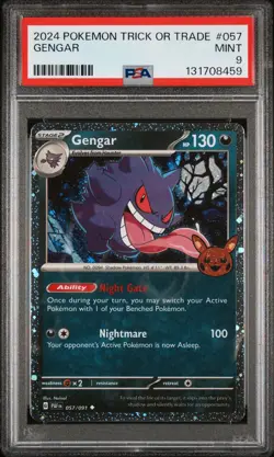 2024 POKEMON TCG TRICK OR TRADE #057 GENGAR PSA 9 Mint Graded - Image 1