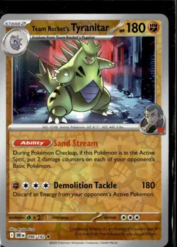 Pokemon Team Rocket's Tyranitar 96/182 Destined Rivals Reverse Holo - Image 1