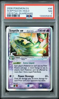 2006 POKEMON EX CRYSTAL GUARDIANS #96 SCEPTILE EX-HOLO PSA 7 - Image 1