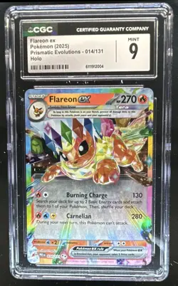 2025 Pokemon Prismatic Evolutions Flareon ex #014/131 CGC 9 - Image 1
