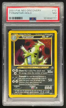 2001 Pokemon Neo Discovery Tyranitar Holo #12/75 PSA 7 - Image 1