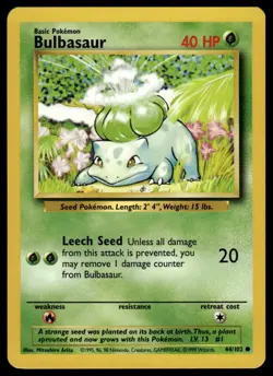 Pokemon Base Set 44/102 Bulbasaur - Image 1