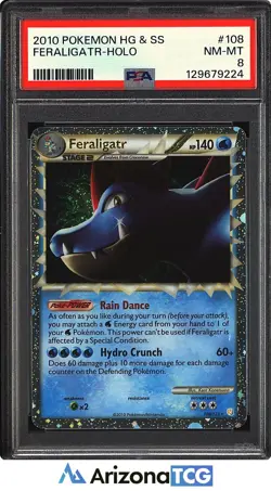 Pokemon 2010 Feraligatr 108/123 Holo HeartGold SoulSilver PSA 8 - Image 1