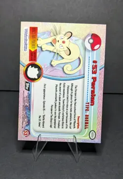Pokemon Persian #53 Topps 1999 Black Logo TV Animation Edition - Image 2