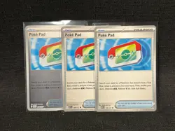 Lot of 3 Poke Pad 198/217 Pokemon TCG Ascended Heroes Reverse Holo and Non Holo - Image 1