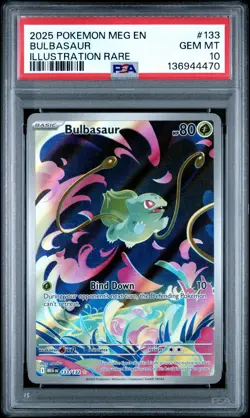 2025 Pokemon Mega Evolution Bulbasaur #133 GEM MT PSA 10 Illustration Rare - Image 1