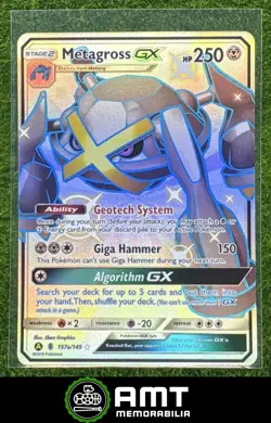 Metagross GX Shiny Holo Full Art 2019 Pokemon Hidden Fates Ultra Ball 157a/145 - Image 1