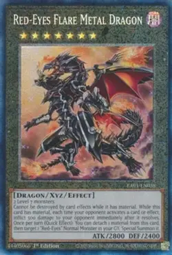 Yugioh! Red-Eyes Flare Metal Dragon - RA01-EN038 - Prismatic Collector's Rare - - Image 1