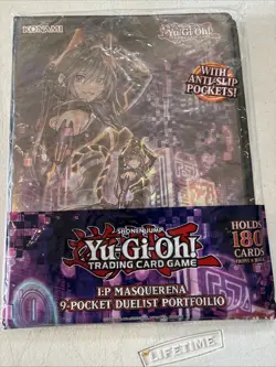 Yugioh 9 pocket I:P Masquerena Duelist portfolio binder hold 180 - Image 1
