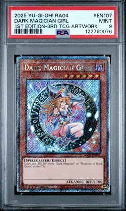 PSA 9 Dark Magician Girl 3rd | 1st Ed Quarter Century Stampede | Platinum Rare - Image 1
