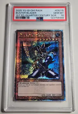 2025 YU-GI-OH! QUARTER CENTURY STAMPEDE Buster Blader RA04-EN115 QCR PSA 10 - Image 4