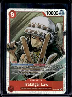 2026 One Piece Azure Sea's Seven Trafalgar Law Super Rare #OP14-009 SR - Image 1