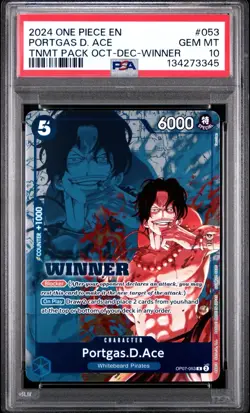 One Piece 2024 Portgas D. Ace OP07-053 Tournament Pack Oct-Dec Winner PSA 10 - Image 1