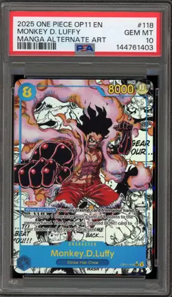 One Piece CCG Monkey.D.Luffy Manga Alternate Art OP11-118 PSA 10 Gem Mint - Image 1