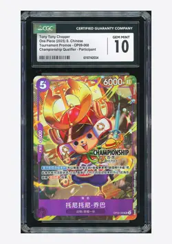 One Piece CGC 10 GEM Tony Tony Chopper UC Promo 2025 OP09-068 Championship CHN - Image 1