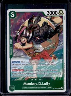 2026 One Piece The Azure Sea's Seven Monkey.D.Luffy Rare #OP14-34 R - Image 1
