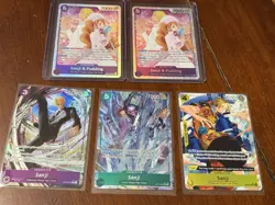 Sanji OP12 Alt Art Rare OP13 Alt Art Rare ST29 Alt Art SR One Piece Lot English - Image 1