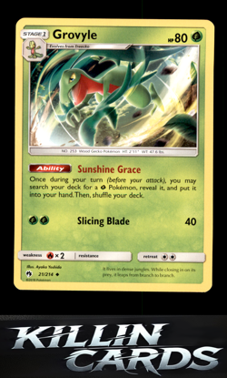 Grovyle 21/214 Pokemon Uncommon SM - Lost Thunder Card NM - Image 1