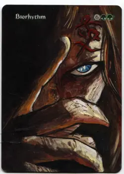 Biorythm Altered Art Mtg Hand Painted Card Commander - Image 1