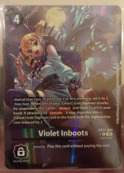 Digimon Card Game Violet Inboots (Alternate Art) Rare Dawn of Liberator EX11-068 - Image 1