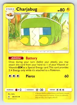 Charjabug 58/214 2019 S&M Unbroken Bonds Pokemon Card TCG Uncommon - Nm/Vlp - Image 1