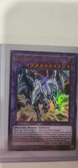 Yu-Gi-Oh! Blue-Eyes Twin Burst Dragon Card Holo 1st Edition GOLD TEXT LCKC-EN058 - Image 1