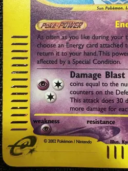 Pokemon TCG Espeon Aquapolis Holo Rare H9/H32 Vintage Wotc Card HP Damaged - Image 5