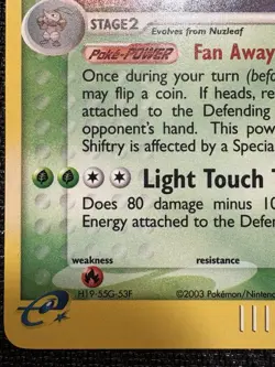 Pokemon TCG Shiftry EX Sandstorm Holo Rare 12/100 Card 2003 Ruby Sapphire - Image 5