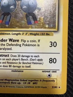 Pokemon TCG Magneton Base Set Holo Unlimited Rare Card 9/102 WOTC - Image 4