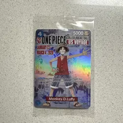 Bandai One Piece CCG Monkey D. Luffy US Voyage Holo Card - Image 1