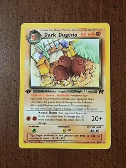 🔥🔥1st Edition Dark Dugtrio Team Rocket Pokemon Card 23/82 Rare HP/D🔥🔥 - Image 1