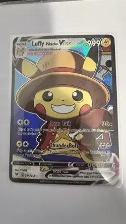 Luffy One Piece Pikachu Fan Made Pokemon Card - Image 1