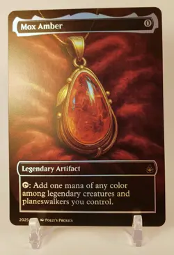 Mox Amber FOIL Proxy Playtest Card with Custom Art Design - Image 3