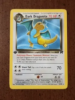 🔥🔥1st Edition Dark Dragonite Team Rocket Pokemon Card 22/82 Rare LP🔥🔥 - Image 1