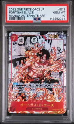 2022 ONE PIECE JAPANESE PARAMOUNT WAR MANGA ALTERNATE ART PORTGAS D. ACE PSA 10 - Image 1