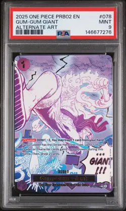 2025 ONE PIECE PRB02 ALTERNATE ART #078 GUM-GUM GIANT PSA 9 - Image 1