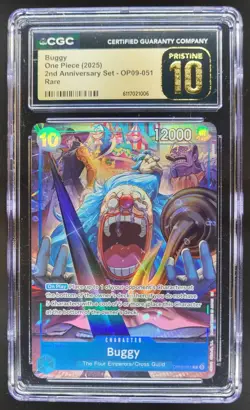 2025 ONE PIECE CCG BUGGY RARE OP09-051 CGC 10 PRISTINE A PT - Image 1