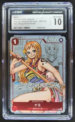 2022 ONE PIECE CCG NAMI PROMO JAPANESE 25TH ANNIVERSARY OP01-016 CGC 10 C PT - Image 1