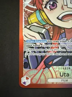 One Piece Wings of the Captain Uta OP06-001 Alternate Alt Art Leader NM - Image 2