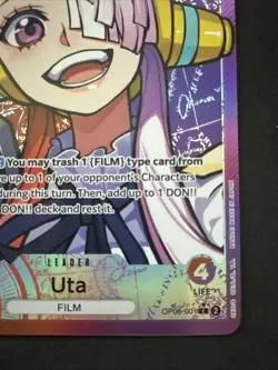 One Piece Wings of the Captain Uta OP06-001 Alternate Alt Art Leader NM - Image 5