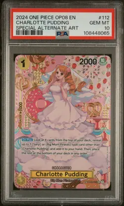 One Piece TCG Charlotte Pudding SP Alt Art PSA 10 - Image 1