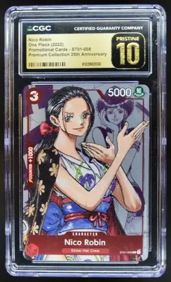 2022 ONE PIECE CCG NICO ROBIN PROMO ST01-008 CGC 10 PRISTINE B PT - Image 1