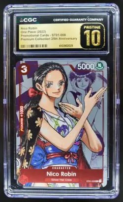 2022 ONE PIECE CCG NICO ROBIN PROMO 25TH ST01-008 CGC 10 PRISTINE C PT - Image 1