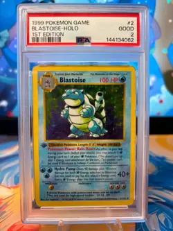 PSA 2 Blastoise 002/102 Base Set 1st Edition Shadowless Holo Pokemon Card - Image 1