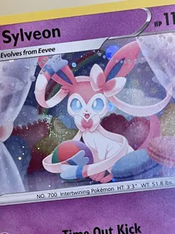 POKEMON SYLVEON SWSH211 PROMO BLACK STAR COSMOS HOLOFOIL WITH SWIRL NM CARD - Image 3