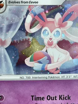 POKEMON SYLVEON SWSH211 PROMO BLACK STAR COSMOS HOLOFOIL WITH SWIRL NM CARD - Image 4