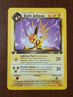 🔥🔥1st Edition Dark Jolteon Team Rocket Pokemon Card 38/82 Uncommon LP🔥🔥 - Image 1