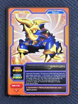 2005 Digimon CCG Generations Rhinokabuterimon DM-176 Card - Image 1
