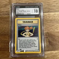 CGC 10 GEM MINT Misty Gym Heroes 1st Edition 18/132 Holo Pokemon Card - Image 1