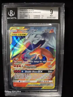 Pokemon TCG 2019 Reshiram & Charizard GX Card 20/214 Sun & Moon Unbroken Bonds - Image 1